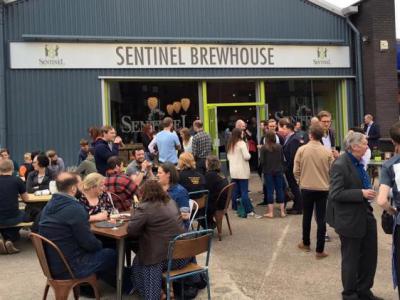 External shot of Sentinel Brewery at launch event